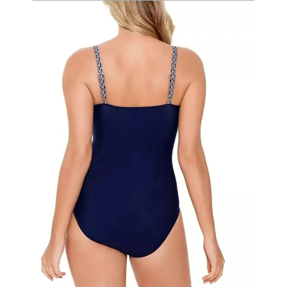 Swim Solutions 8 One-piece Swimwear Rosie Nauti High-Neck Mio Mesh Swimsuit - Picture 4 of 10